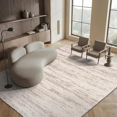 Safavieh Shag Rug for Living Room, Dining Room, Bedroom - Hudson Shag Collection, High Pile, in Ivory and Grey, 67 x 365 cm