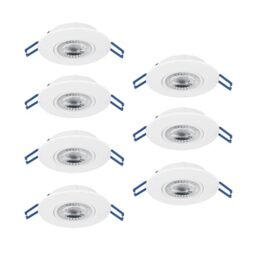 Eglo Set of 7 LED recessed spotlights Cedrez, Ø 9 cm