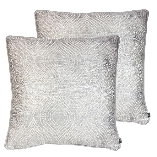 Prestigious Textiles Radiance Feather Filled Cushions Twin Pack, Chrome, 55 x 55cm