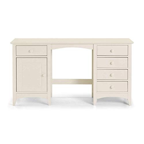 Julian Bowen Cameo Dressing Table 5 Drawer, White - H71 x W137cm