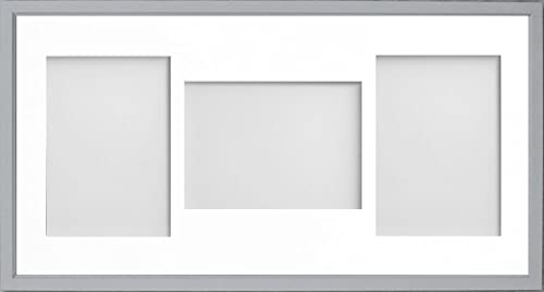 Frame Company Drayton Multi Aperture Photo Frame, Grey, 20x10 for 7x5 inch (x3 PLP)