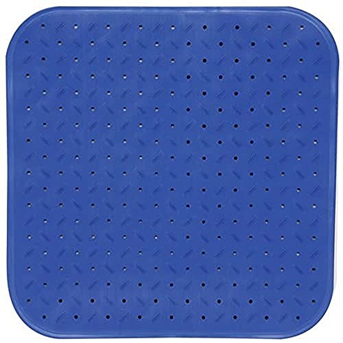 MSV Premium Shower Mat Bath Mat Antibacterial Non-Slip with Suction Cups Blue Rose Scented Approx. 54 x 54 cm Washable at 60 °C Large