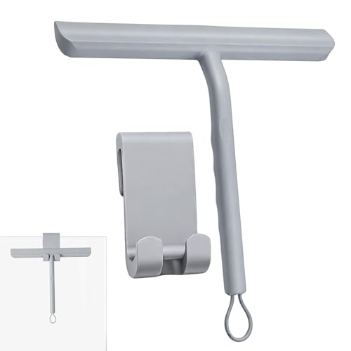 Vinabo Silicone Shower Squeegee ??? Glass Wiper for Shower Doors, Bathroom Screens, Mirrors, Car Windows & Glass Cleaning???Grey,21cm
