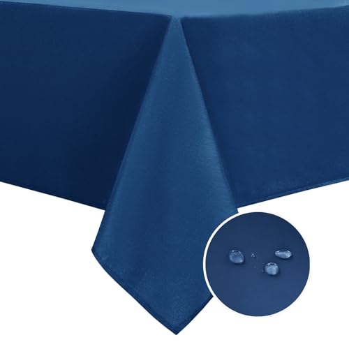 DWCN Blue Tablecloth - 54 x 54 Inch - Waterproof Stain and Wrinkle Resistant Washable Square Table Cloth, Decorative Fabric Table Cover for Kitchen Dining Room Party and Outdoor Use, Royal Blue