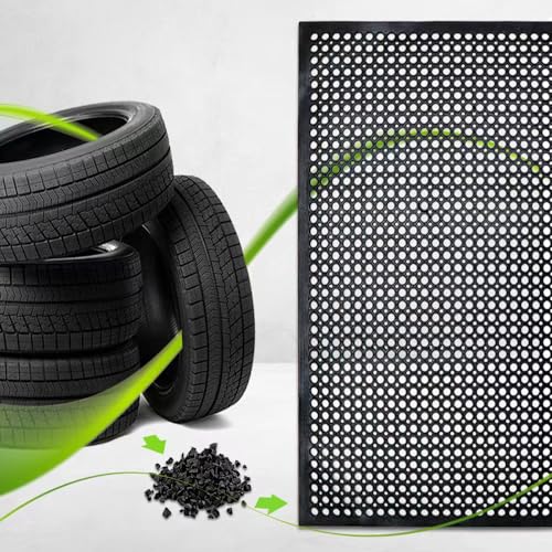 NANBOWANG - Rubber Anti Fatigue Floor Mat Commercial Grade Grease Resistant Non-Slip Floor Mat for Restaurant Kitchen Bar Garden Wet Area Outdoor (40x80