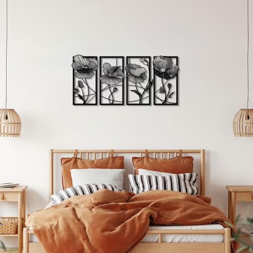 Stylish Black Decorative Metal Wall Accessory, 95 x 46 cm, 100% Steel, 1.5 mm Thickness, Lightweight 1.5 kg, Perfect for Modern Home Decor