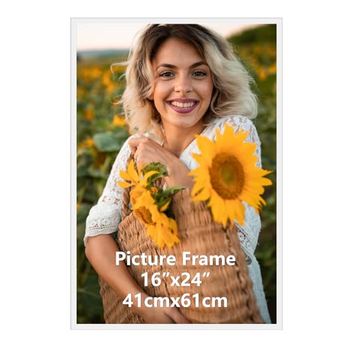 Ditwis 40x60cm Picture Frame White, Aluminium Photo Frame Large for Posters, Photos and Puzzles, Metal Frame for Living Room, Office, Gallery Wall Mount Display