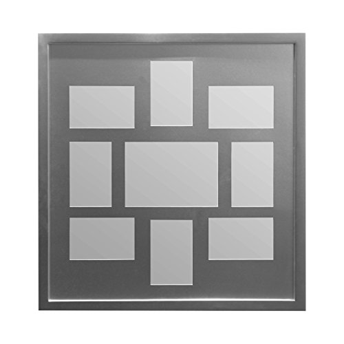 Premier Housewares Multi-Photo Frame for 9 Photos, Silver