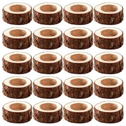 Lawei 20 Pack Wooden Tealight Candle Holder, Wood Votive Tealight Holder Tealight Candlestick for Wedding Party Birthday Holiday Decoration