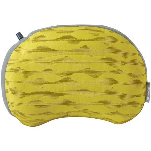 Therm-a-Rest Air Head Inflatable Camping and Travel Pillow, Yellow Mountains, Large