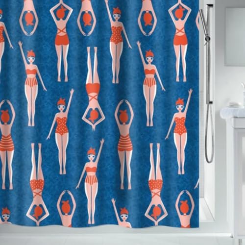 Spirella Polyester Bath Shower Curtain 180 x 180 cm Blue
