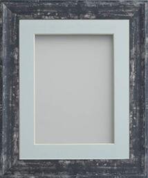 Frame Company Lynton Coal Photo Frame with Light Blue Mount, 12x10 for 9x7 inch, fitted with perspex