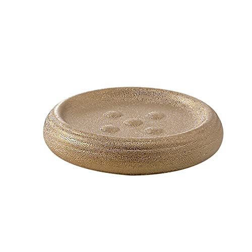Gedy Astrid Soap Dish, Ceramic, Gold, 12 x 12 x 2.6