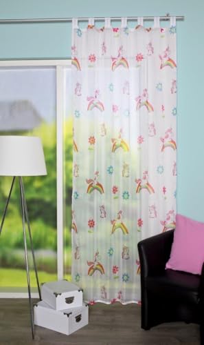 Home Fashion Tab-Top Curtain, Fabric, Multi-Colour, 245 x 140 cm