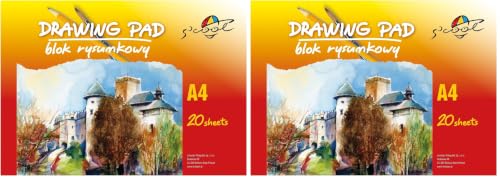 S'COOL A4 Drawing Pad (20 Sheets, 90 GSM) ??? Premium Sketch Paper for Kids, Students & Beginners ??? Ideal for Sketching, Painting & Crafts, White (Pack of 2)