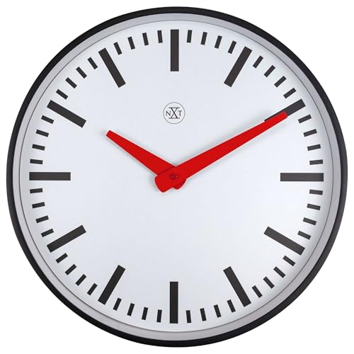 NeXtime Wall Clock 25.5 cm-Silent-Black/White-Plastic-nXt Newcastle