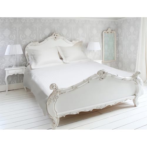 Eden Percale Satin 4-Piece Bed Linen Set, White, Polyester Cotton, 240 x 300 cm