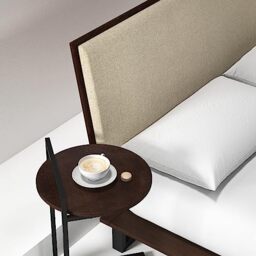 Zinus Ongii Nightstand 40x61x36 cm - Metal and Wood Side table - Red Oak Top - Brown and Black