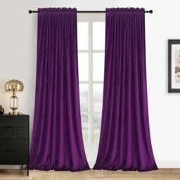 Roslynwood Purple Orchid Nursery Sunlight Velvet Curtains - Elegant Interior Decoration Large Window Blackout Velvet Drapes for Living Room, 52 x 108 Inches Long, Purple Orchid, 2 Pcs