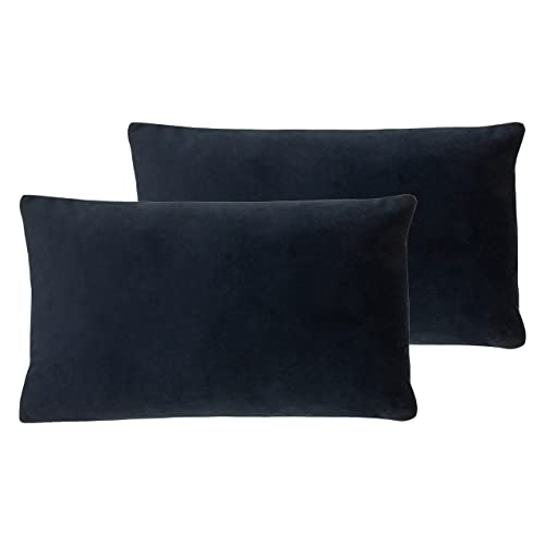 Evans Lichfield Sunningdale Feather Filled Cushions (Twin Pack), Midnight, 30 x 50 cm