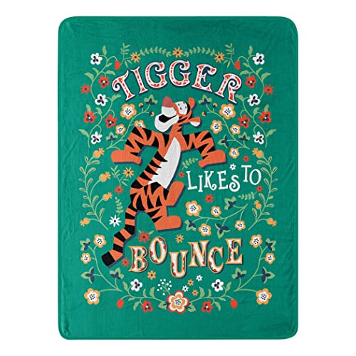 "Northwest Winnie The Pooh Micro Raschel Throw Blanket, 46"" x 60"", Bounce with Me"