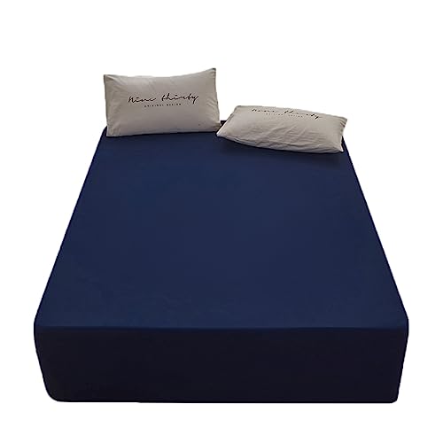 Bedding King Size Fitted Sheet Only- Bottom Matress Fitted Sheet-Fits 15inches Deep Pocket -Soft and Microfibe-Shrinkage and Fade Resistantr-Easy Care - Navy Blue