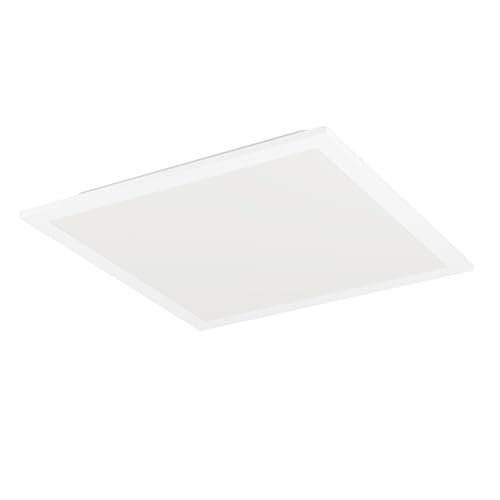 Eglo LED Panel Bottazzo, Flush Mount Ceiling lamp with dip Switch, Ultra-Thin Light Fixture with Backlight, Office Lighting, White Metal and Plastic, Warm Neutral Cool White, 30x30 cm