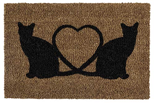 andiamo Printed Coconut Doormat Ideal as Outdoor Dirt Trapper Mat or Coconut Mat Outdoor Easy-Care with Non-Slip Backing 40 x 60 cm Cats
