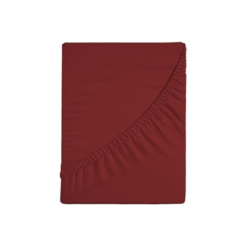 Zer0bed, Sangria Double Fitted Sheet 100% Cotton Maxi Corner 30 cm Double Bed 180 x 200 cm