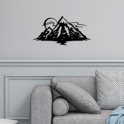 Hanah Home Stylish Black Decorative Metal Wall Accessory, 62 x 31 cm, 100% Metal, 1.5 mm Thickness, Lightweight (0.63 kg), Perfect for Modern Decor