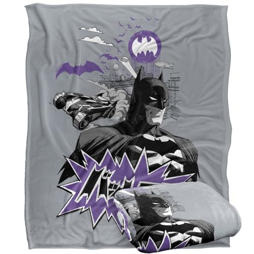 LOGOVISION Batman Purple Kanji Skyline Silky Touch Super Soft Throw Blanket 152 X 127 Cm