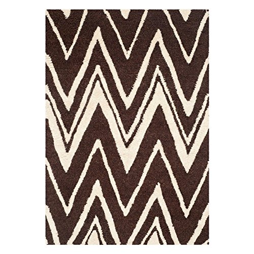 Safavieh Modern Indoor Hand Tufted Rectangle Area Rug, Cambridge Collection, CAM711, in Brown / Ivory, 91 X 152 cm for Living Room, Bedroom or Any Indoor Space
