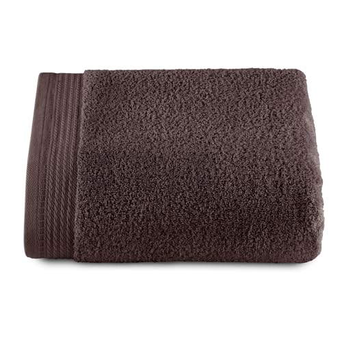 RIZO Top Towel – Set of 1 Shower Towel – Bath Towels – 100% Combed Cotton – 600 g/m2 – Measure 70 x 140 cm – Brown
