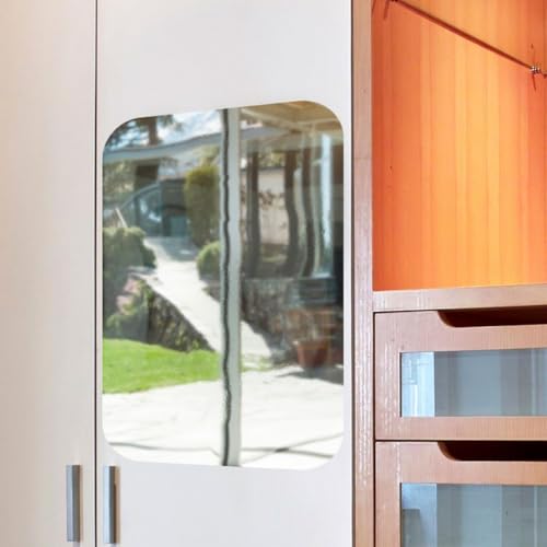 Mirror Adhesive Stickers - Self-Adhesive Mirror Rectangular Rounded Edges 42 x 27 cm