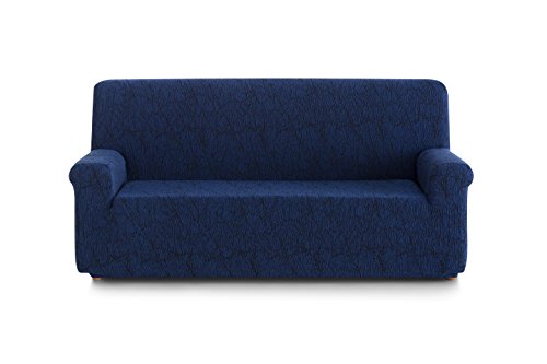 blindecor GOYA Elastic Sofa Cover 2 SEATER, Fabric, Blue, 90 x 130 x 100 cm