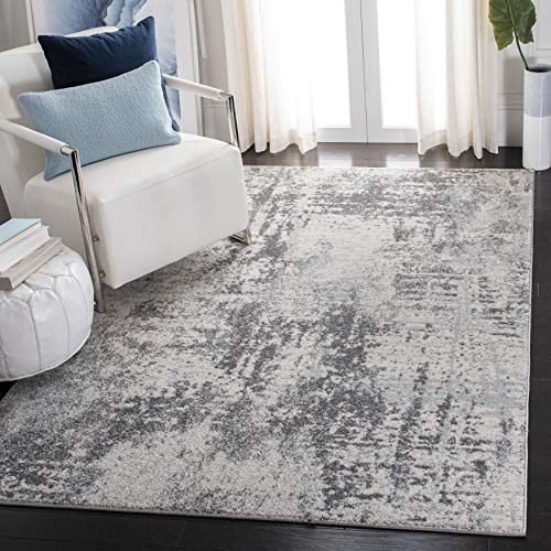 Safavieh Boho Rug for Living Room, Dining Room, Bedroom - Tulum Collection, Short Pile, in Ivory and Grey, 61 X 244 cm