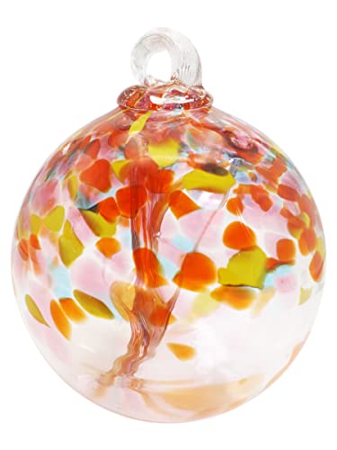 "Dale Tiffany Hand Blown Glass, Tree of Life Collection, Witch Globe Hanging Garden Indoor/Outdoor Decorative Ornament Gazing Ball, Eden 3"" Diameter"