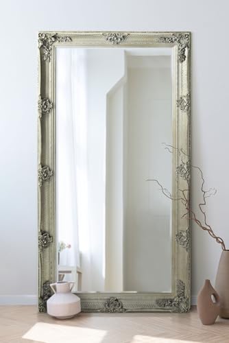 "Abbey Large Full Length Shabby Chic Vintage Leaner Mirror Silver 32"" X 68"", 168x78"