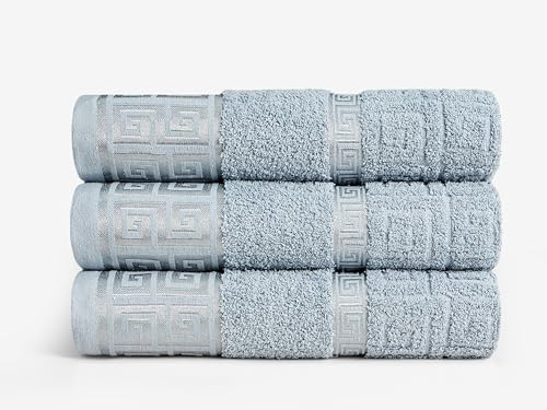 GC GAVENO CAVAILIA Towels Bath Sheets 3-Pack - Bath Sheets Extra Large Super Soft Egyptian Cotton Towels - Hotel Quality Quick Dry & Highly Water Absorbent Towel Set Bath Sheet 90x150 Cm, Denim Blue