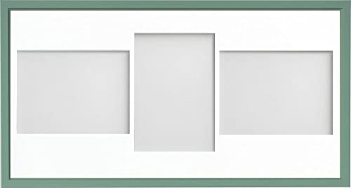 Frame Company Drayton Multi Aperture Photo Frame, Green, 20x10 for 7x5 inch (x3 LPL)