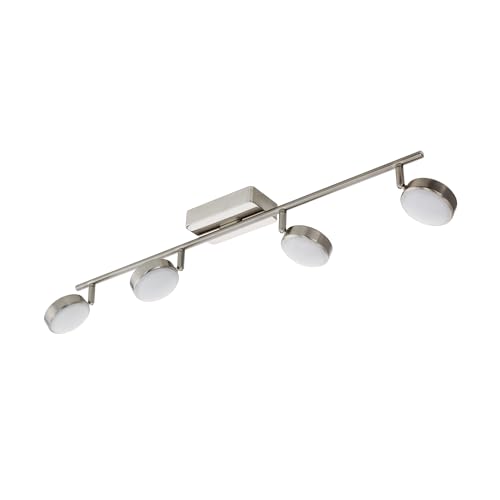 Eglo Connect LED Ceiling Spotlight Corropoli-C, smart Home 4-Light spot, Ceiling lamp Made of Steel and Plastic, Colour: matt Nickel, White, dimmable, Adjustable White Tones and Colours