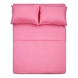 4 Piece Bed Sheet Set (Queen,Peach Pink) 1 Flat Sheet,1 Fitted Sheet and 2 Pillow Cases,Brushed Microfiber Luxury Bedding with Deep Pockets