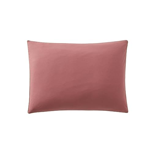 Two-Tone Cotton Pillowcase, Bons Jours, Etincelle Pink, 50 x 70 cm, Essix