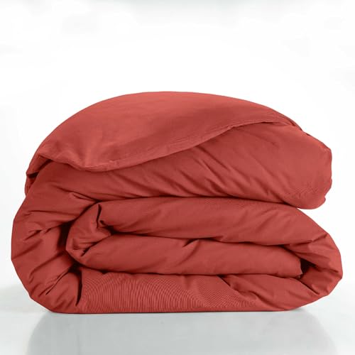 Douceur d'Intérieur, Duvet Cover (240 x 220 cm) Lina Terracotta, 100% Cotton