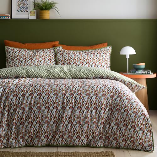 Appletree Star Geo Duvet Cover Set King 230 x 220cm – 100% Cotton Bedding with Modern Geometric Star Design, Includes 2 Pillowcases