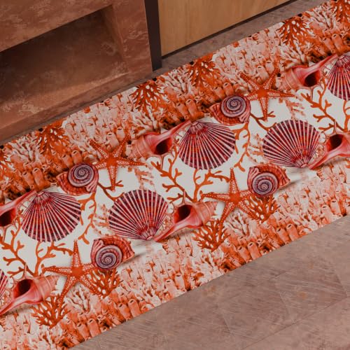 Tappeto Cucina Digitale Kitchen Rug, Non-slip Printed, Red Coral 52x240 cm