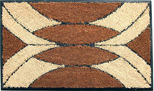 Coco&Coir Natural Coir - Non-Slip - Thick Coir - Premium Quality - Rubber Backed - Eco-Friendly - Indoor - Outdoor - Heavy Duty - Entrance Door Mat - 45 x 75 cm (Palm Cluster)