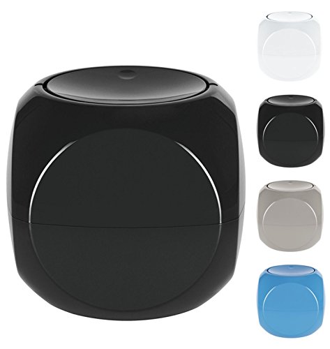 "Spirella ""Dice Cosmetic Bin 1 Litre Swing Top Bin Table Waste Bin Black"