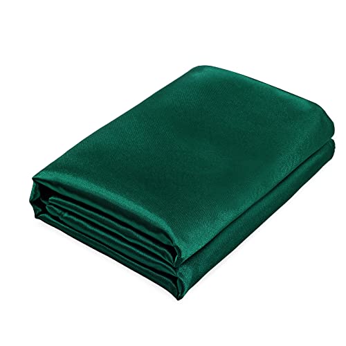 Homiest Blackish Green Satin Flat Sheet - Luxury & Ultra Soft Bedding for Full Mattress