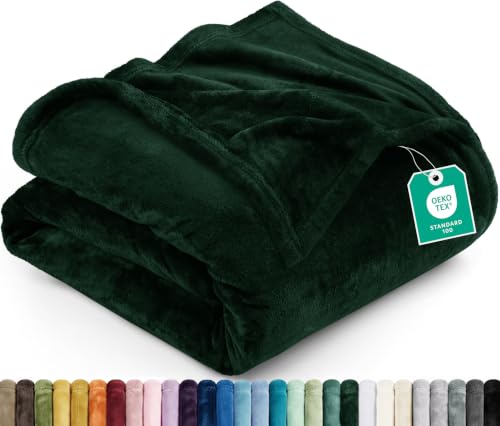 Utopia Bedding King Fleece Blanket 259x228cm 300GSM ??? Extra Large Soft Fluffy Versatile Luxury Decorative Throws For Sofa, Bed & Settees ??? Warm Breathable Cosy Gift For Men & Women, Forest Green